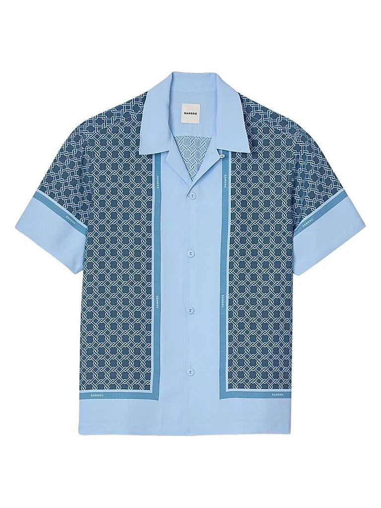 Sandro Short Sleeved Patterned Shirt 1