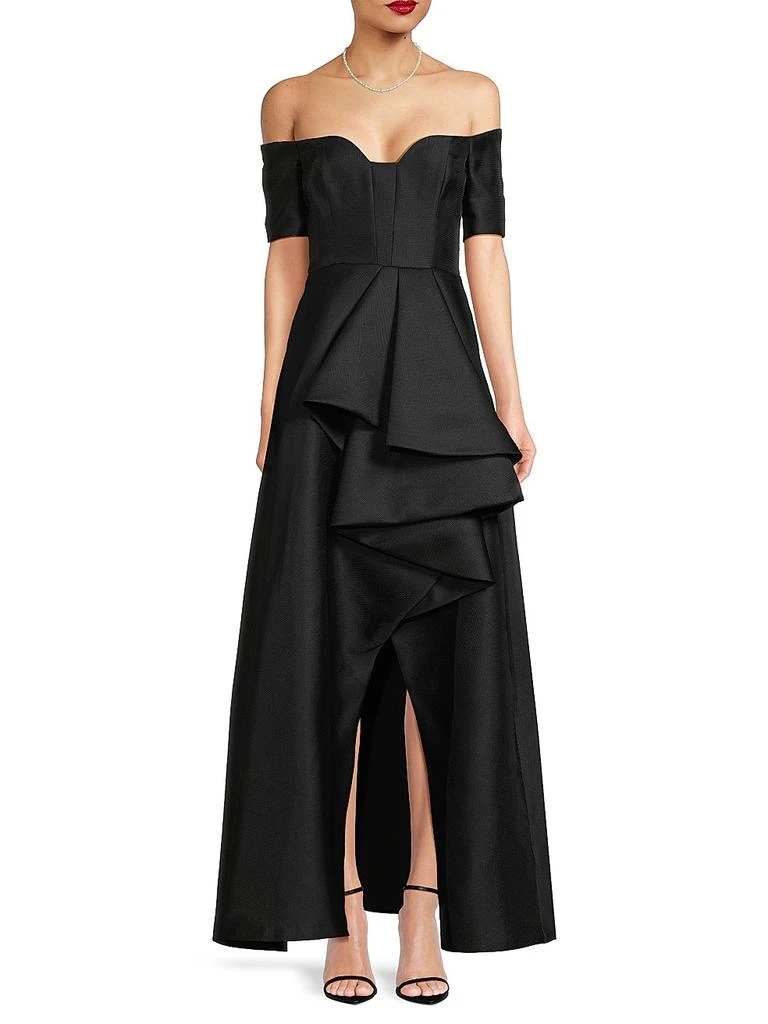 Black Halo Serafina Jacquard Piqué Gown 2