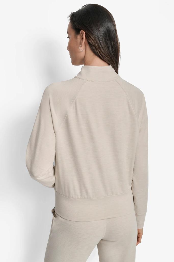 DKNY SPACEDYE HALF ZIP RAGLAN SLEEVE PULLOVER