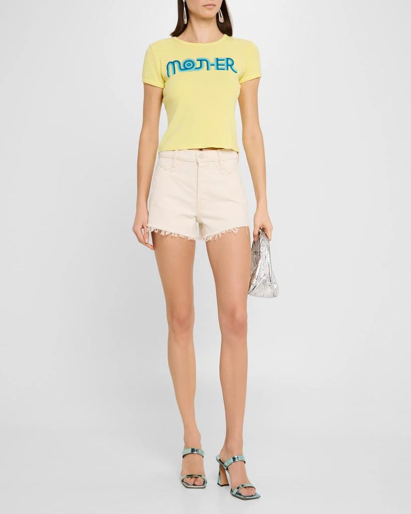MOTHER The Rocky Tomcat Kick Fray Denim Shorts 2