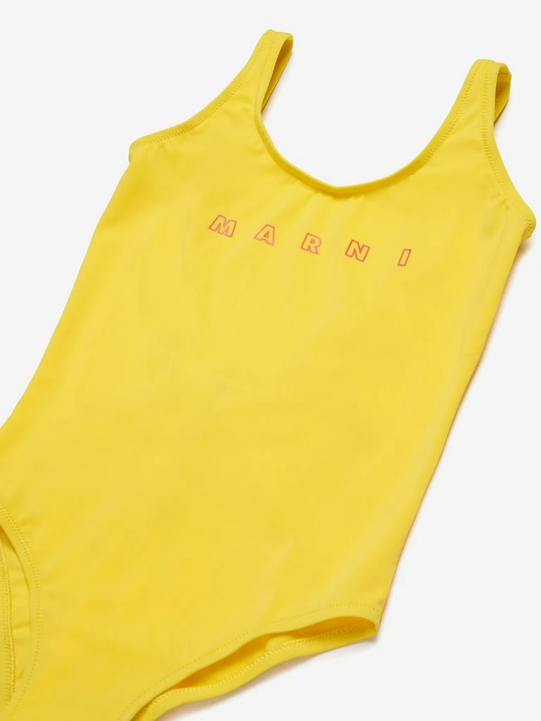 Marni Girls Logo Swimsuit in Yellow 3