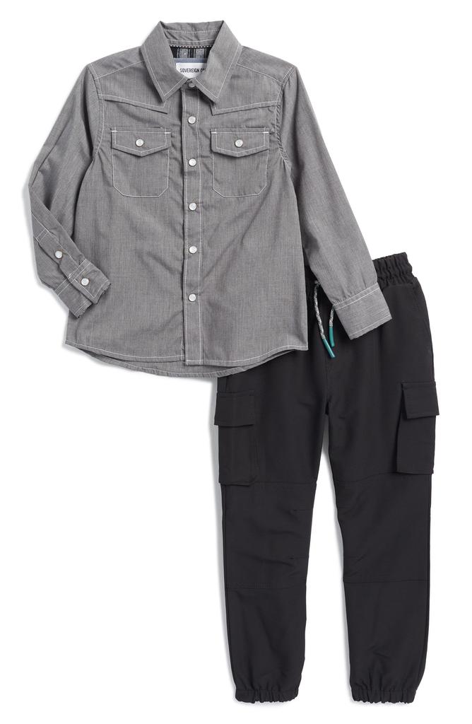 Sovereign Code Kids' Western Button-Up Shirt & Cargo Pants Set