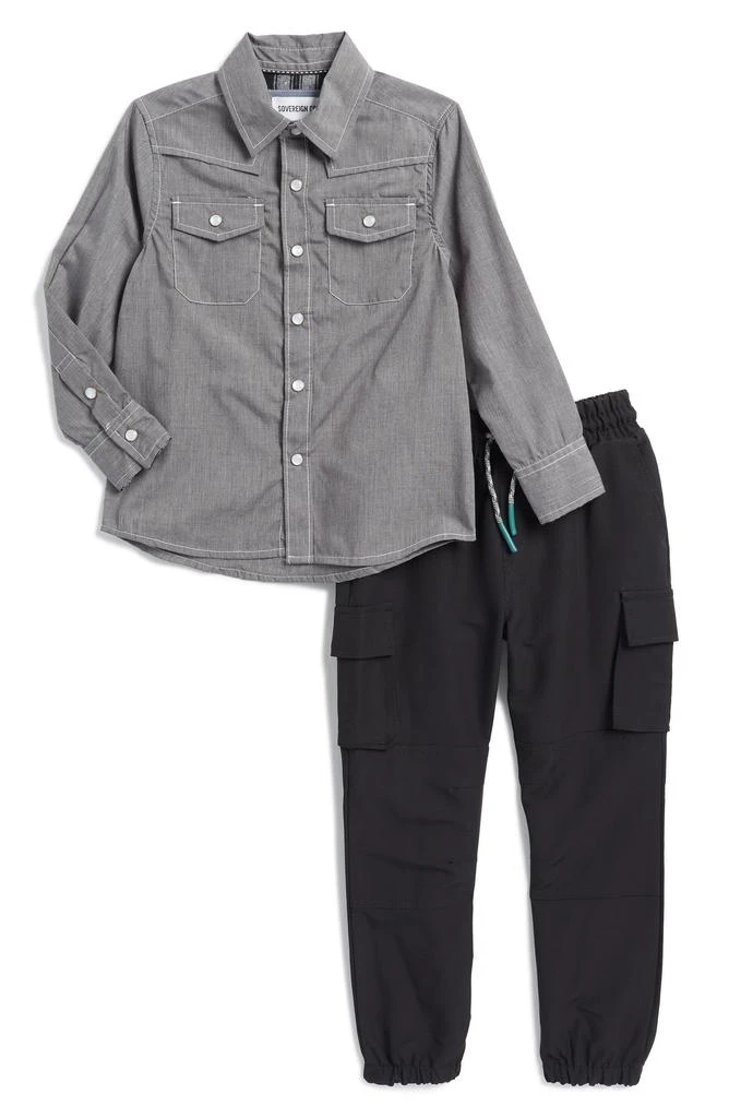 Sovereign Code Kids' Western Button-Up Shirt & Cargo Pants Set 1