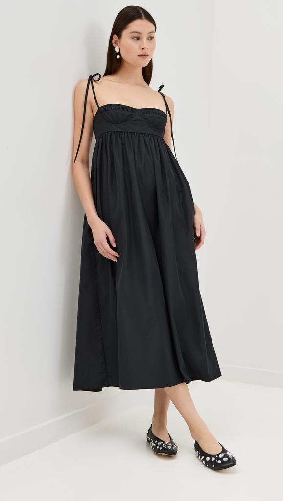 CECILIE BAHNSEN Alena Dress Recycled Faille Black