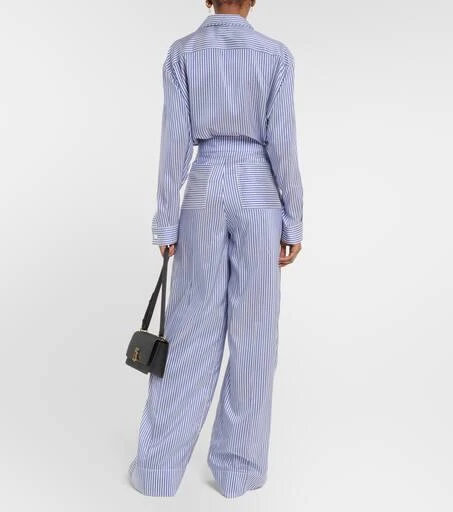 Burberry Striped high-rise silk wide-leg pants 3