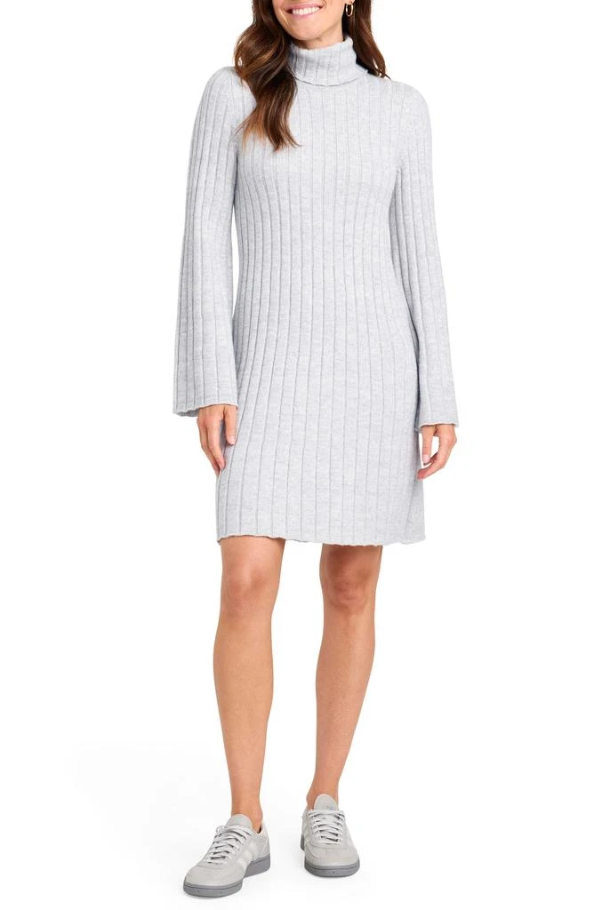 Merideth Turtleneck Long Sleeve Rib Sweater Dress – On Sale Now