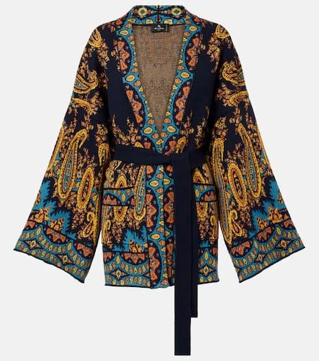 ETRO Jacquard cotton-blend wrap cardigan 1