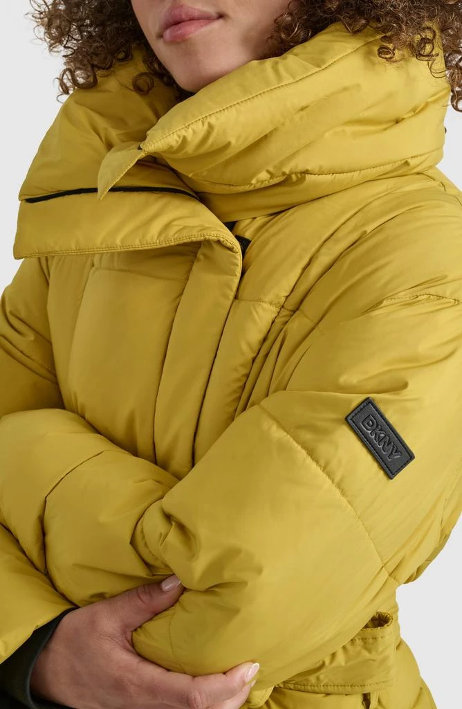 DKNY Asymmetrical Belted Water Resistant Puffer Jacket 8