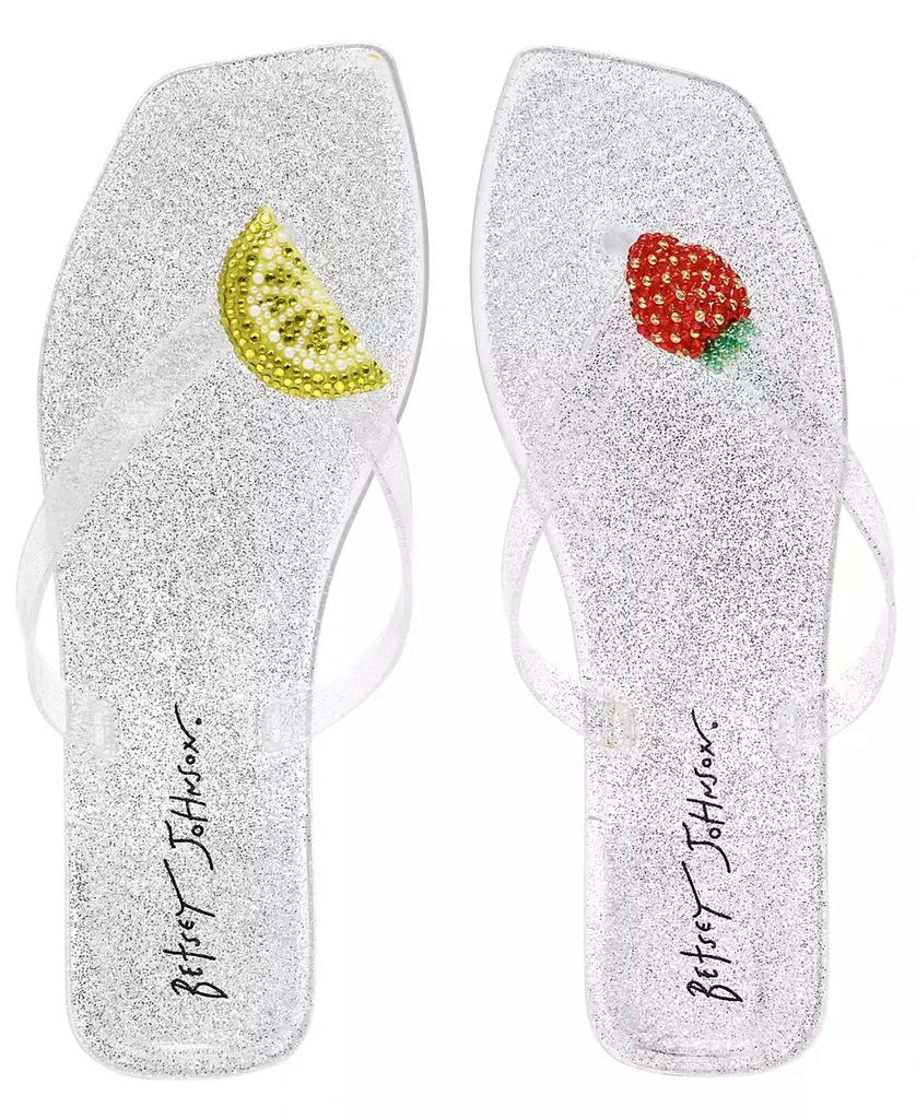 Betsey Johnson Women's Berry Novelty Jelly Flip Flop Sandals 4