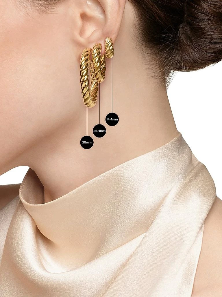 David Yurman Crossover Hoop Earrings in Sterling Silver with 18K Yellow Gold, 44mm 7