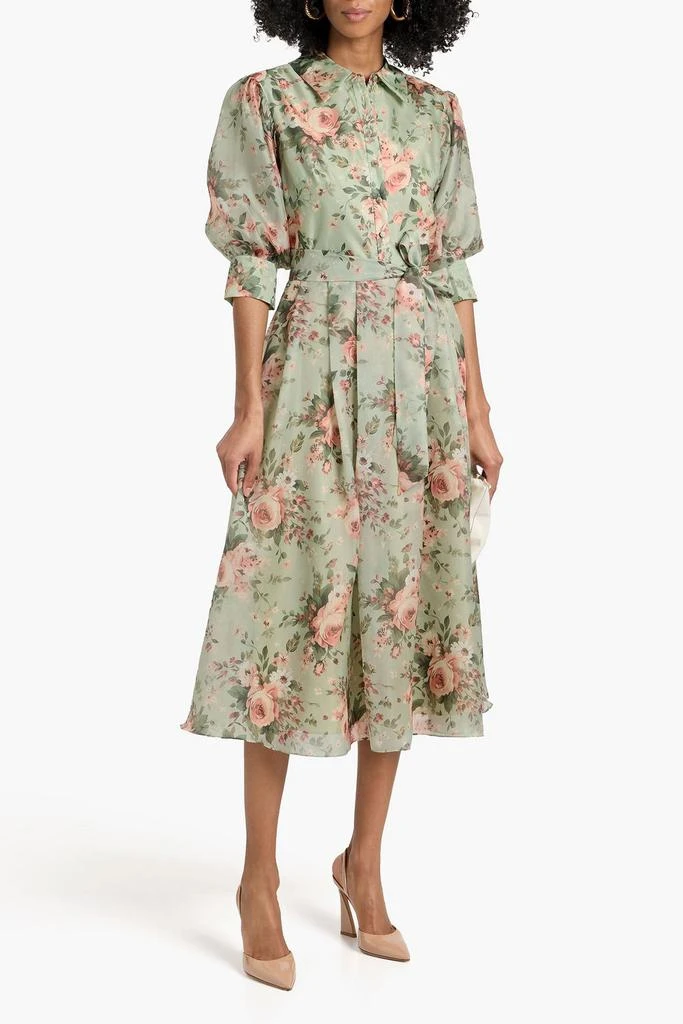 MIKAEL AGHAL Floral-print chiffon midi shirt dress 2