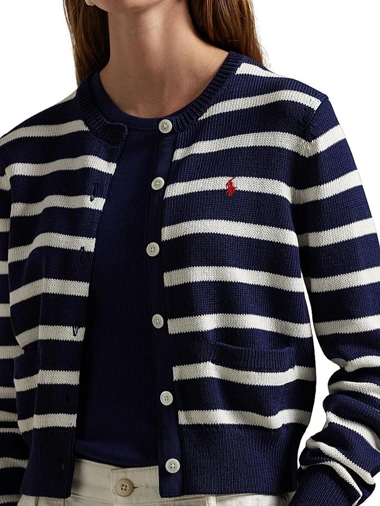 Ralph Lauren Striped Cotton Crewneck Cardigan 4
