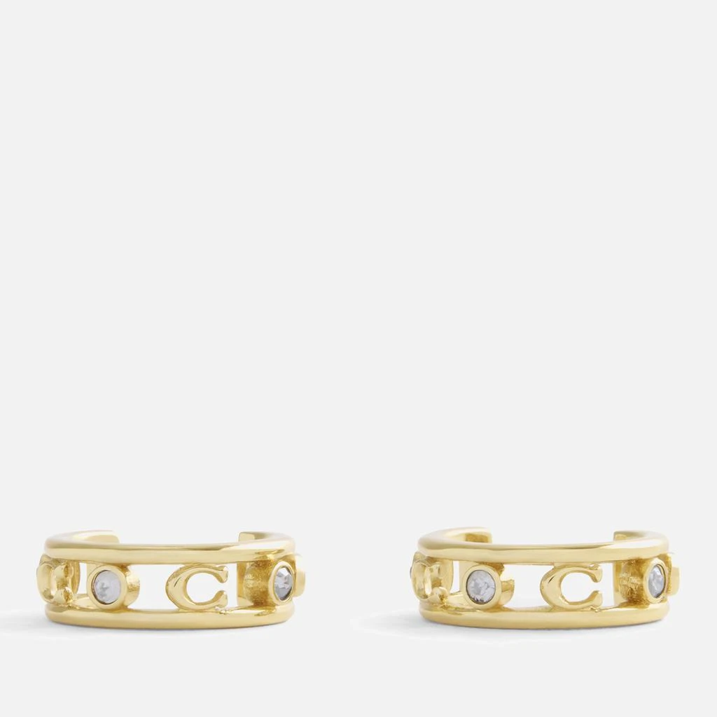 Coach Signature C Gold-Toned Open Hoop Earrings 3