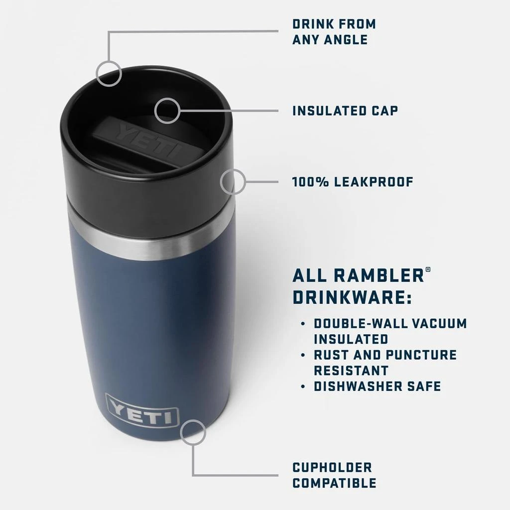 YETI YETI Rambler 8 oz Travel Bottle, Stainless Steel, Vacuum Insulated with Leakproof Commuter Cap, Black 2