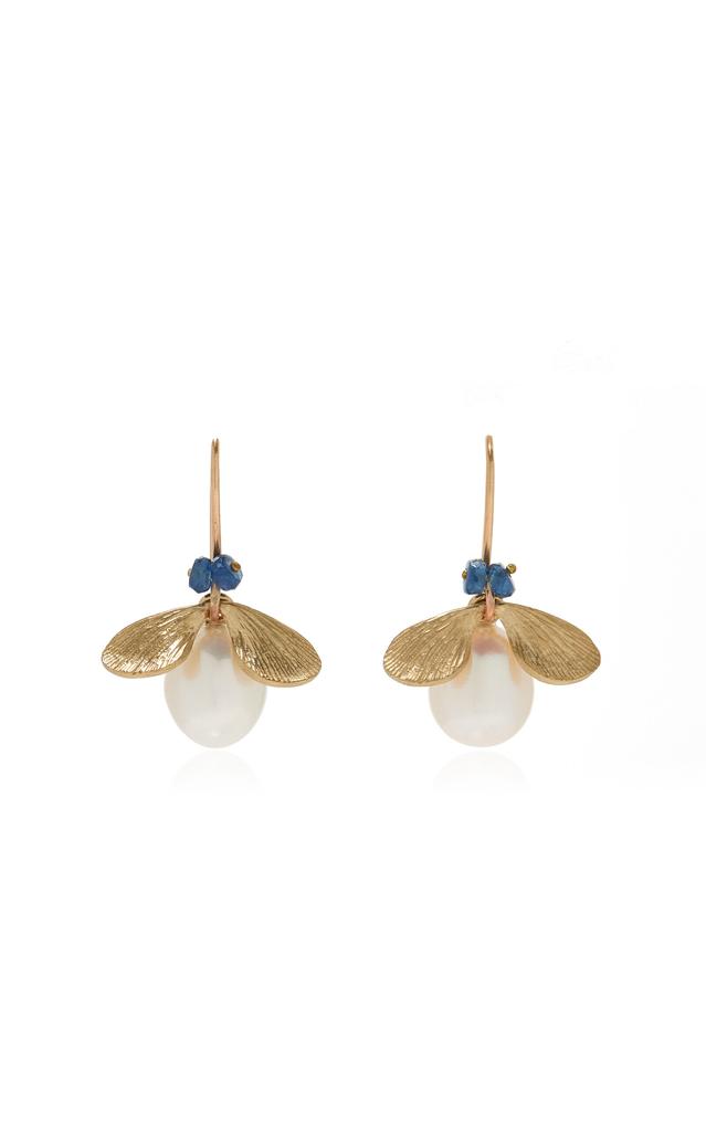 Annette Ferdinandsen Annette Ferdinandsen - Jeweled Bug 14K Yellow Gold; Pearl And Sapphire Earrings - Gold - OS - Moda Operandi - Gifts For Her