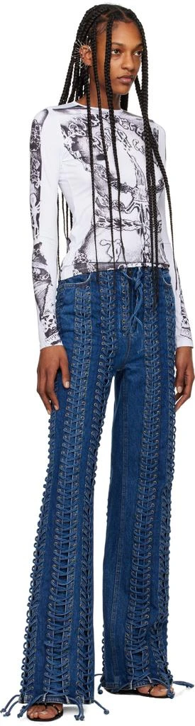 Jean Paul Gaultier White 'The Gaultier Paris' Long Sleeve T-Shirt 4