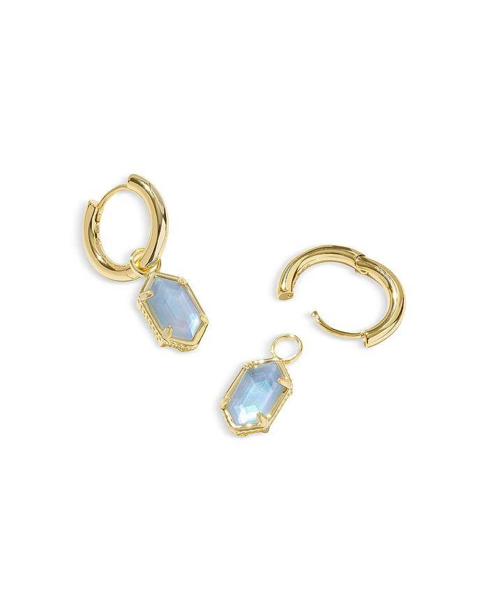Kendra Scott Hallie Mother Of Pearl Charm Huggie Hoop Earrings 2