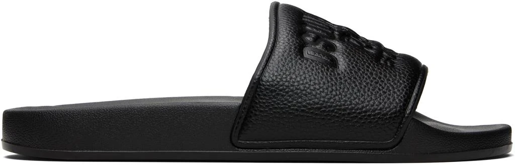 DSQUARED2 Black Embossed-Logo Slides