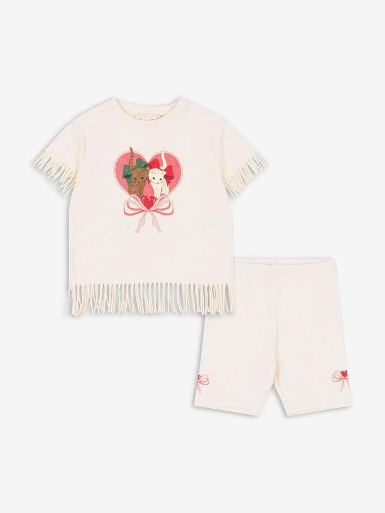 Konges Slojd Girls Marah Short Set in Ivory 1