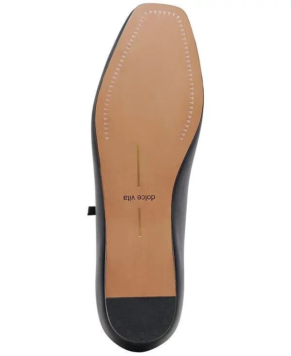 Dolce Vita Reyes Ballet Flat Women's 8 Black Leather Square Toe Slip-On ZPO2212 5
