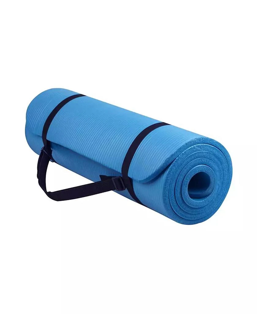 BalanceFrom Fitness GoYoga 71x24in Anti Tear Exercise Yoga Mat with Strap, Blue 1