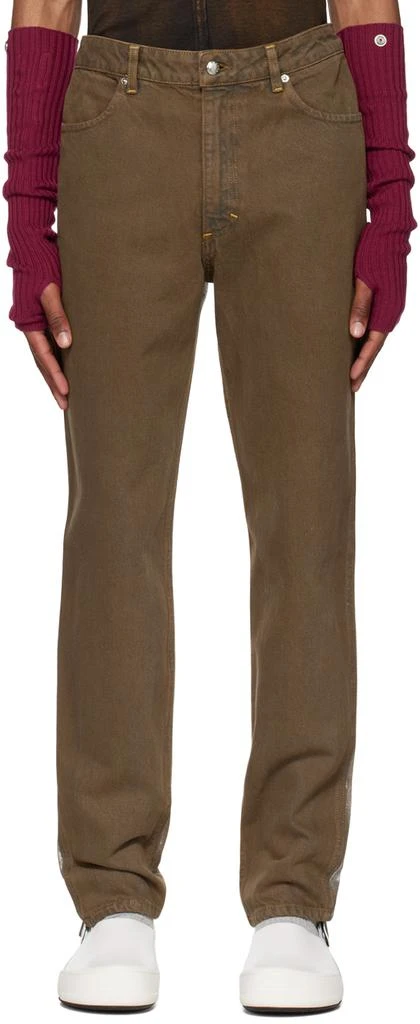 Eckhaus Latta Brown & Silver 'El Jean' Jeans 1