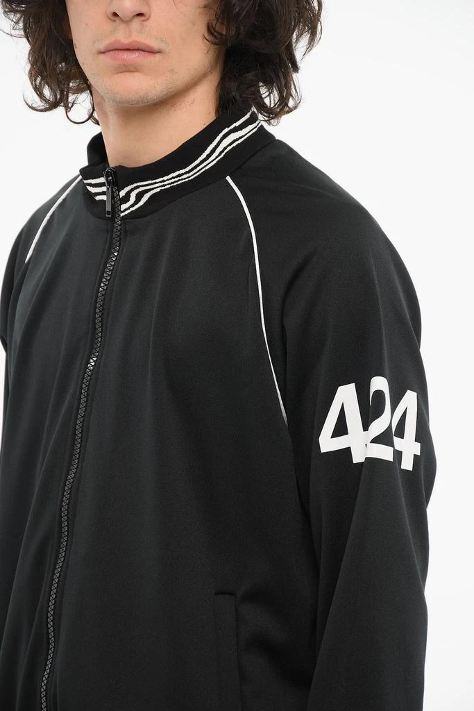 424 Jersey Zip-up Sweatshirt with Logo Print 3
