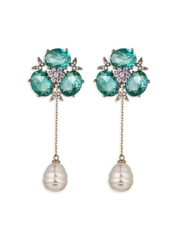 Eye Candy LA Luxe Avril 18K Goldplated & Cubic Zirconia Dangle Earrings 1