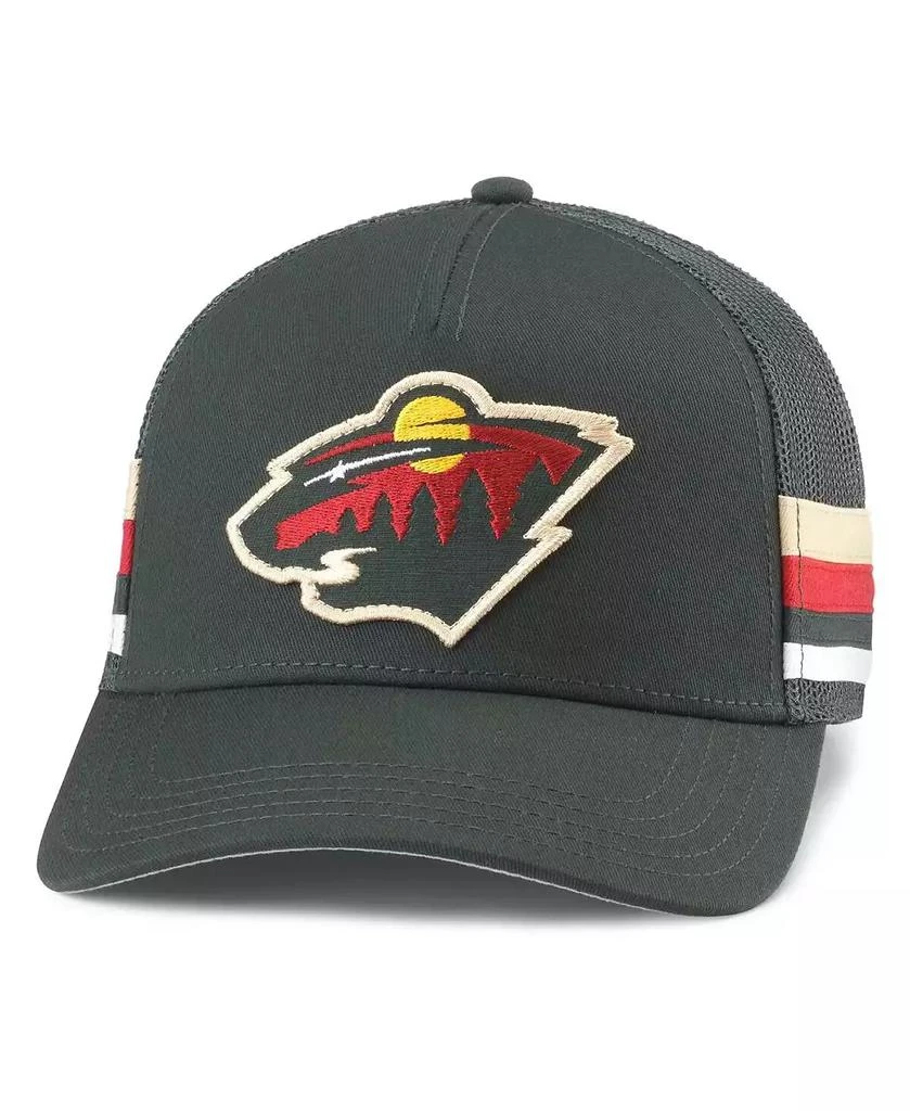 American Needle Men's Green Minnesota Wild HotFoot Stripes Trucker Adjustable Hat 1