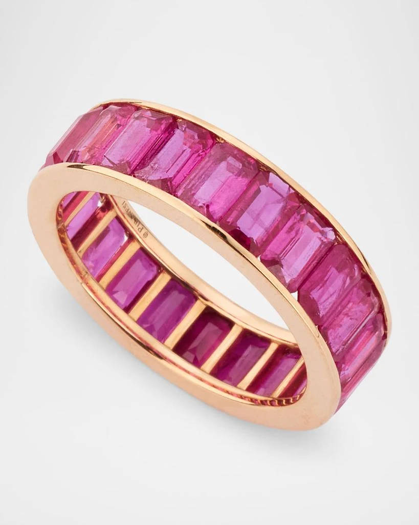 Piranesi 18K Rose Gold Pink Sapphire Eternity Band, Size 7.5 3
