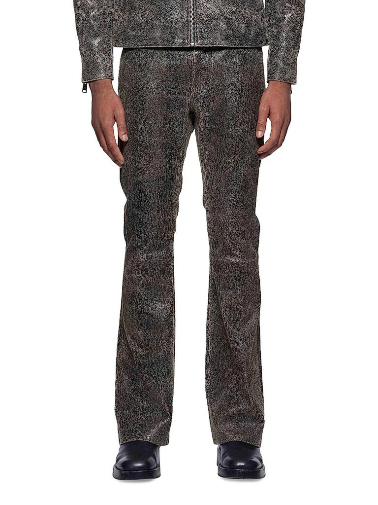 Purple Brand Leather Flared Pants 1