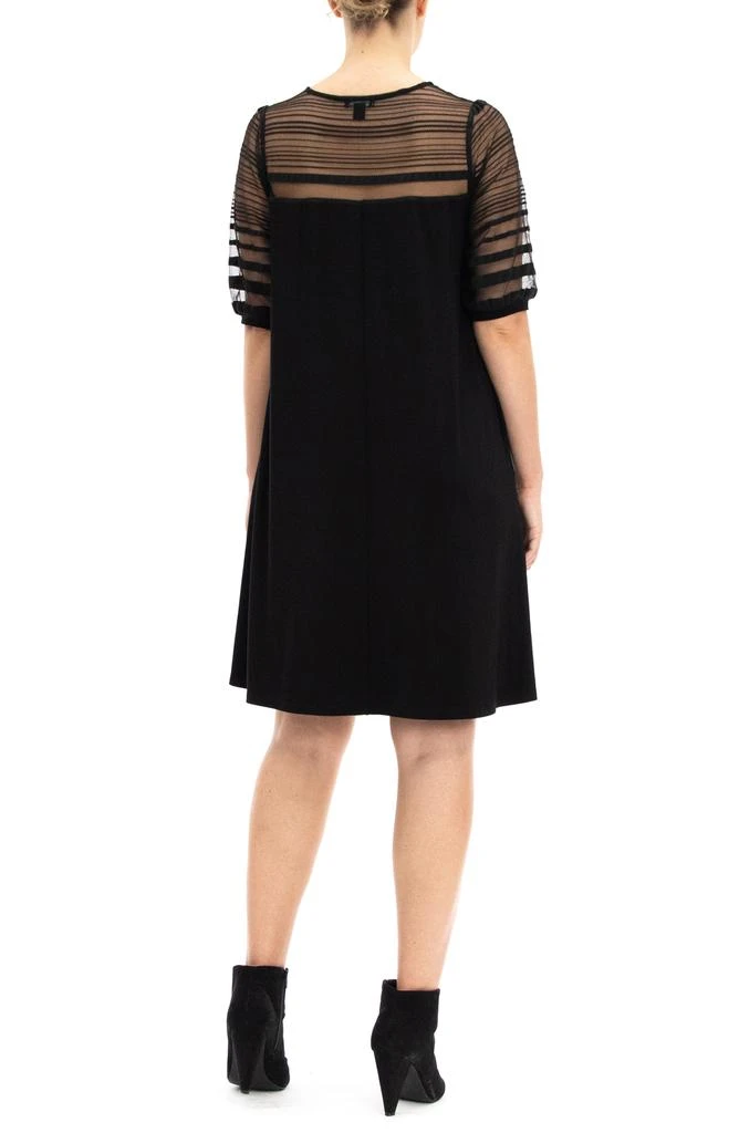 Nina Leonard Stripe Mesh Dress 2