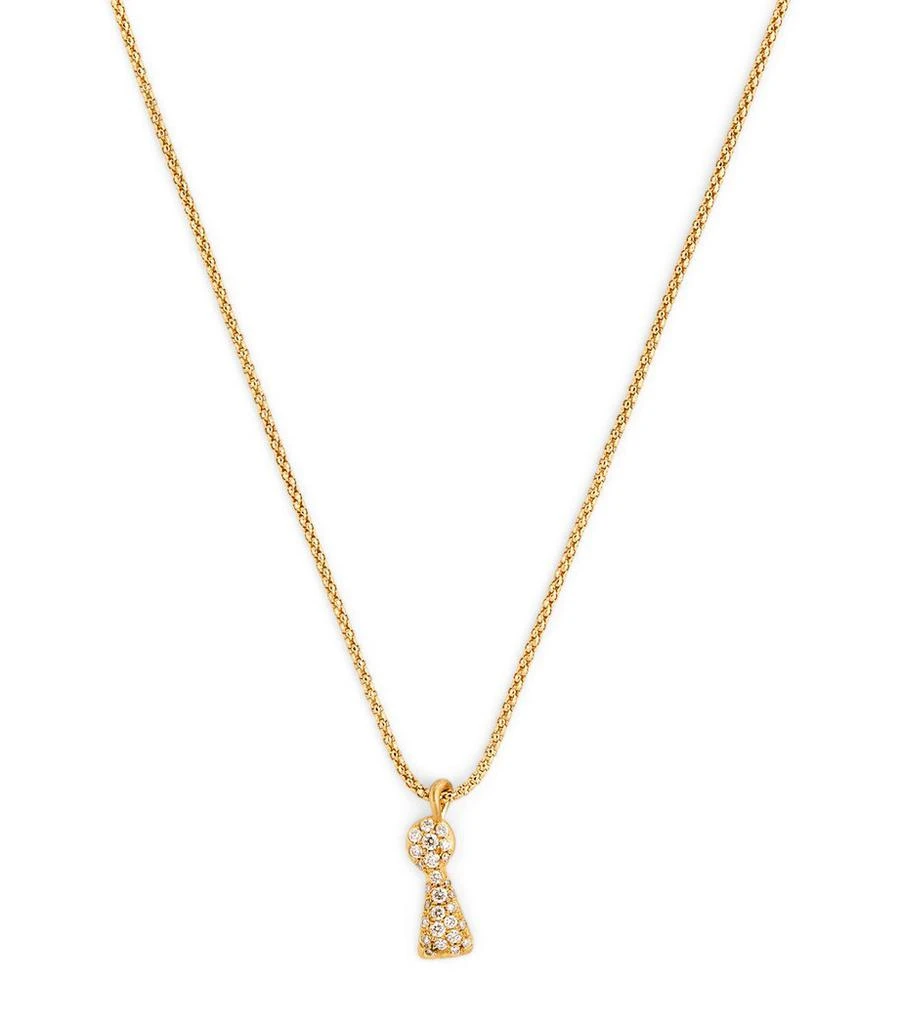 Nada Ghazal Yellow Gold and Diamond Doors of Opportunity Mini Unlock Necklace 1