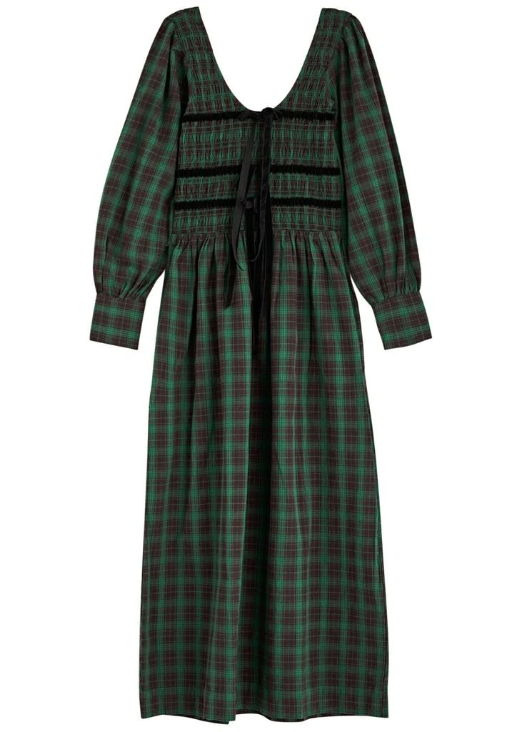 DAMSON MADDER Elle checked cotton midi dress 1