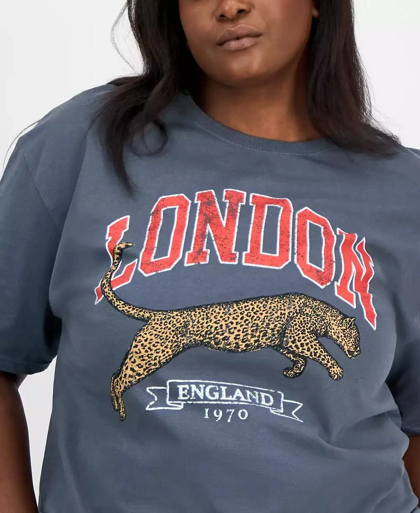 Rebellious One Trendy Plus Size Cotton Short-Sleeve Cheetah London England Graphic T-Shirt 2