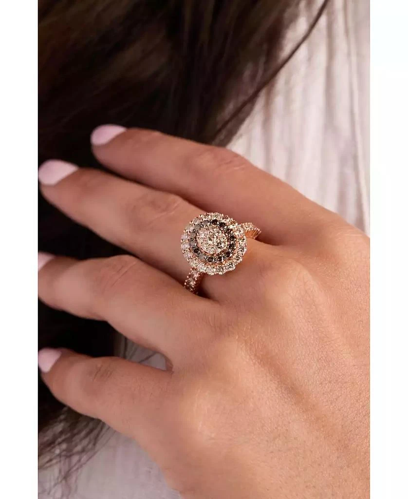 Le Vian Chocolate Diamond & Nude Diamond Halo Cluster Ring (2 ct. t.w.) in 14k Rose Gold 5