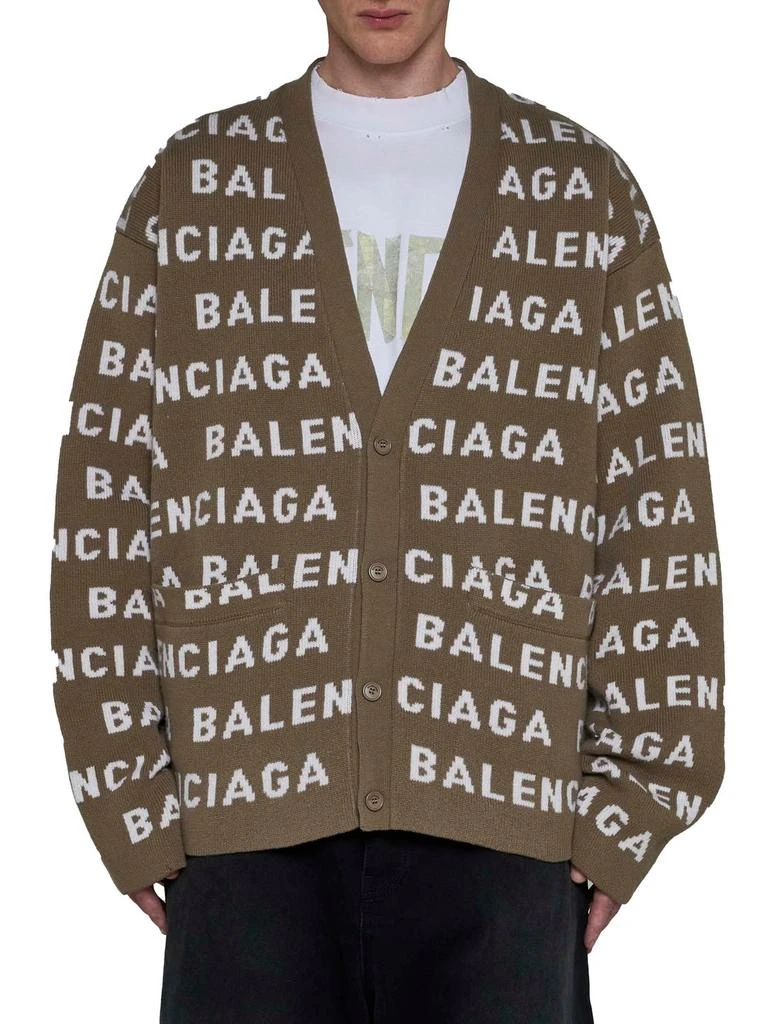 Balenciaga Balenciaga Logo Intarsia-Knit Cardigan 2