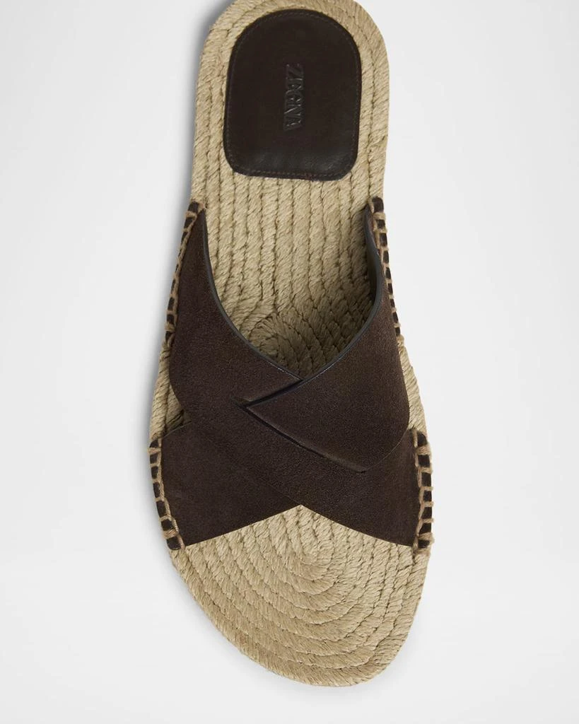 Zegna Men's Panarea Suede Espadrille Sandals 4