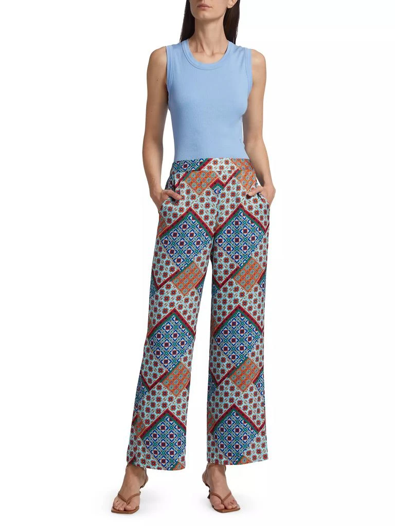 Tahari Andrea Silk-Blend Geometric Pants 2