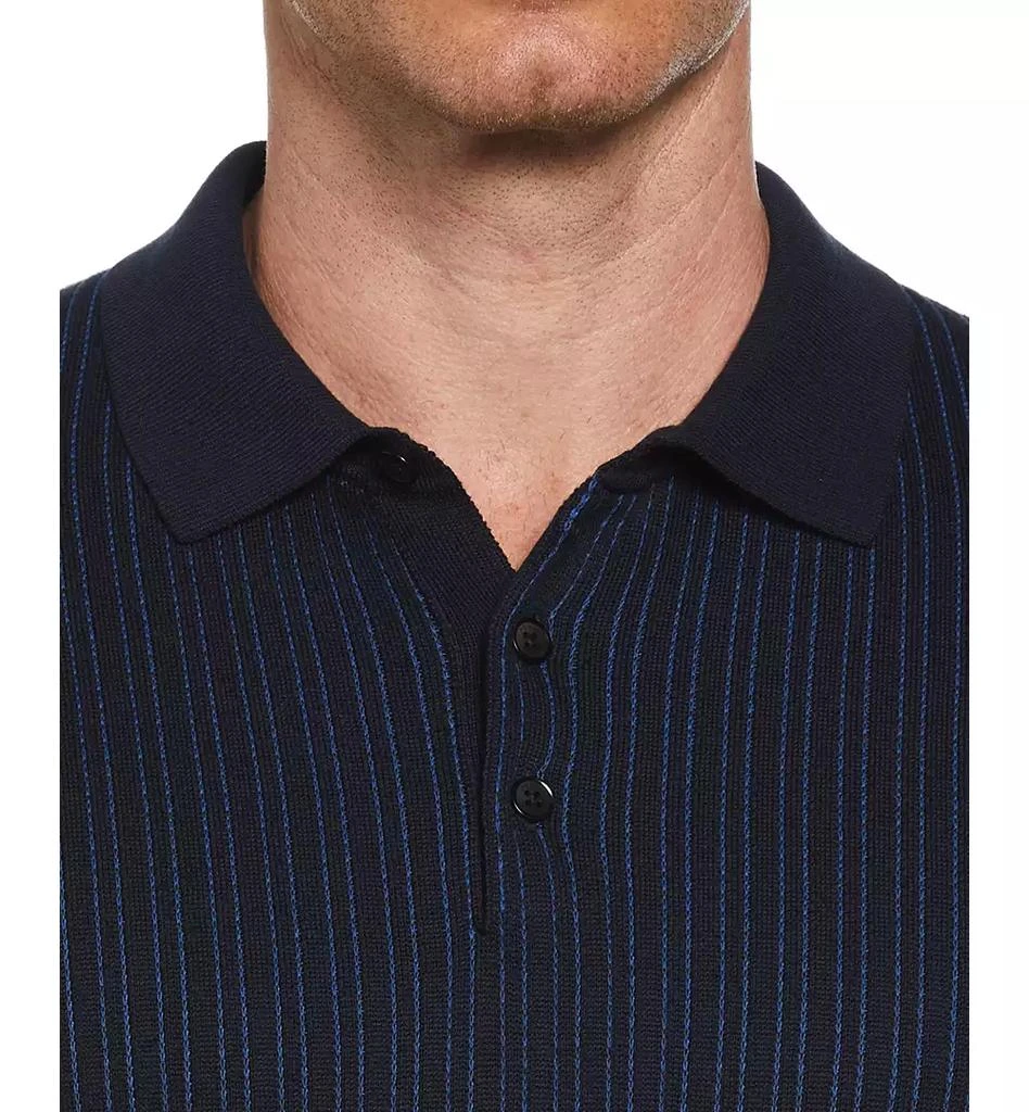 Perry Ellis Men's Short Sleeve Vertical Stripe Polo Sweater 3