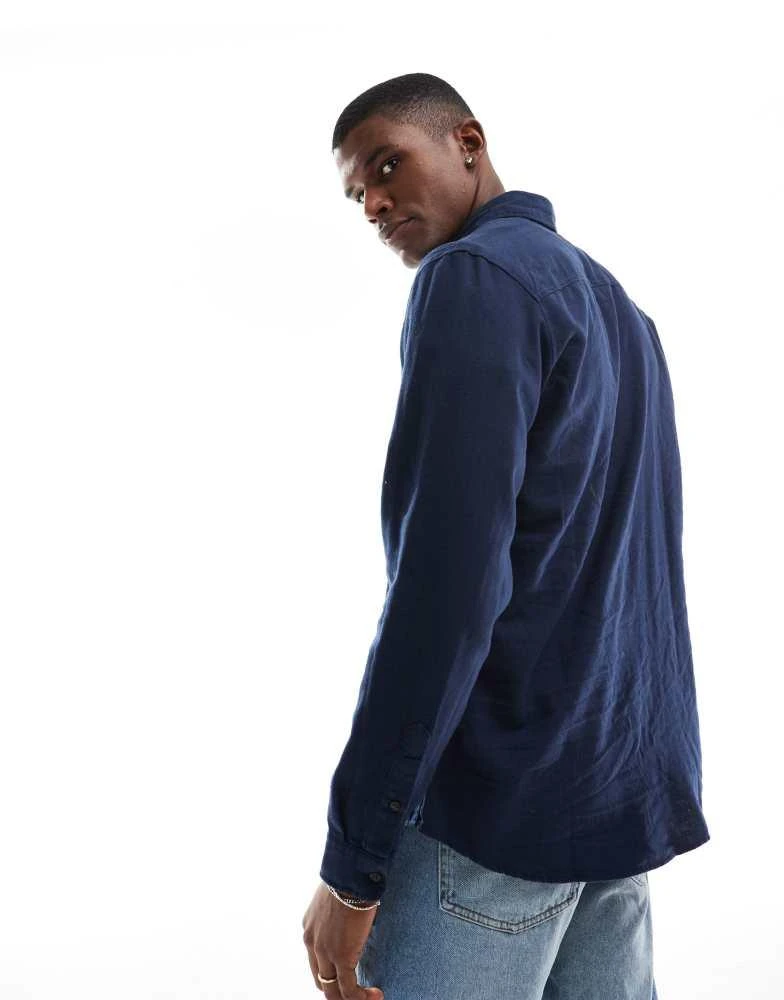 Jack & Jones Jack & Jones flannel shirt in navy 4