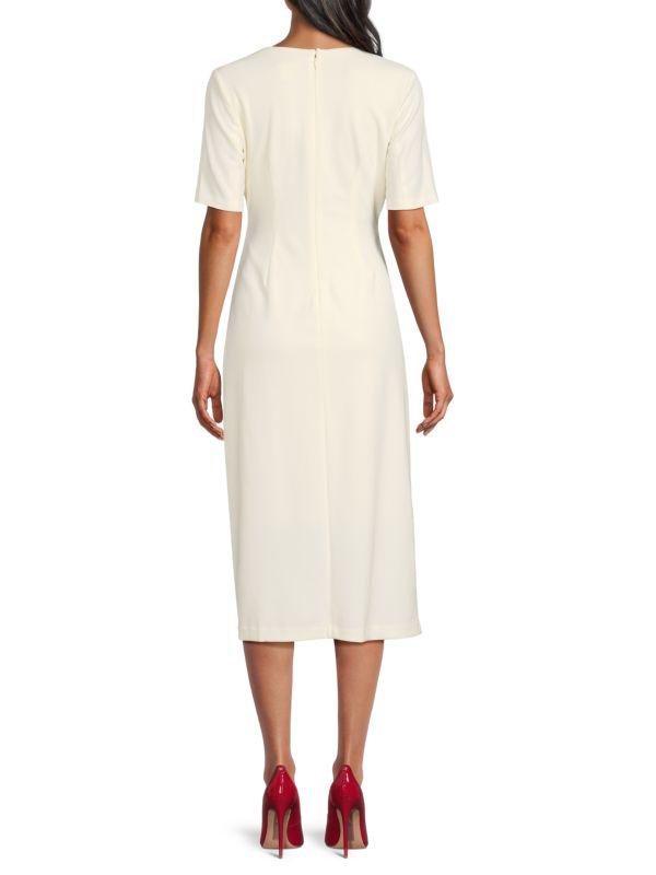 DKNY Faux Wrap Sheath Midi-Dress