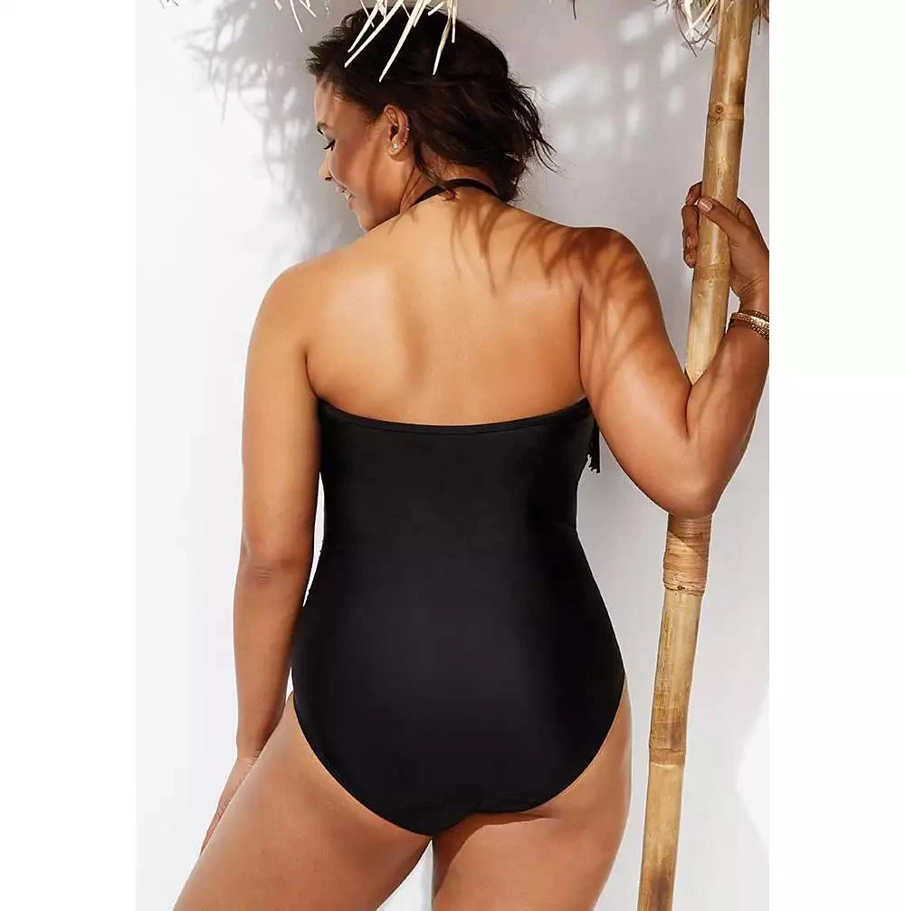 Swimsuits for All Women's Fringe Bandeau One Piece Swimsuit 2