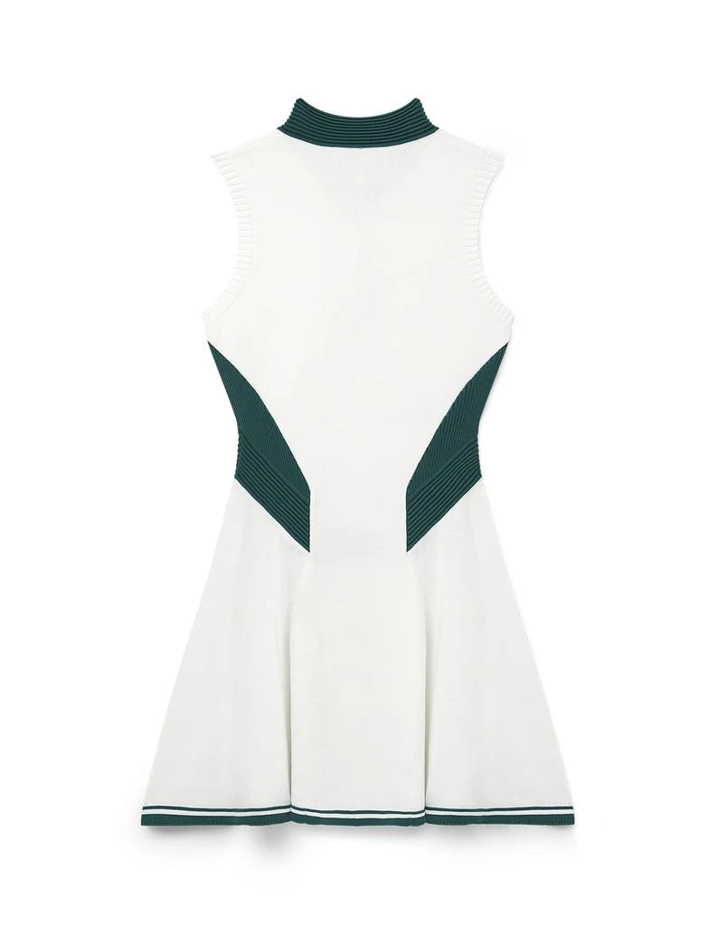 Casablanca Draped Tennis Dress In White And Green 2