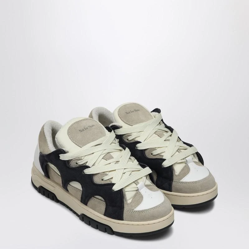 Santha Model 1 cream/navy blue mesh and suede sneaker 2