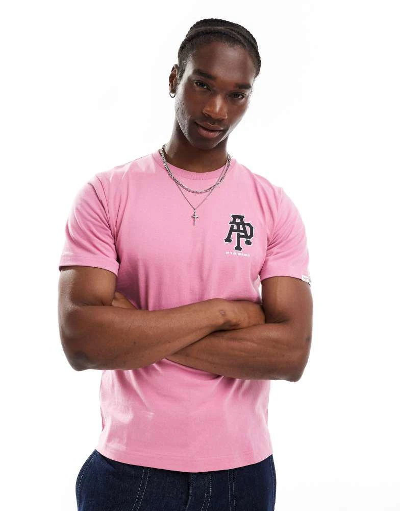 AAPE Aape By A Bathing Ape logo t-shirt with camo back print in pink 3