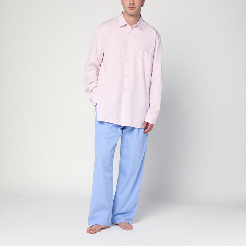 Tekla Pink striped pyjama shirt