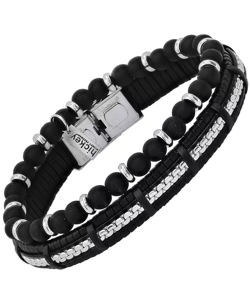 Hickey Freeman Genuine Leather Bracelet, 2 Piece Set