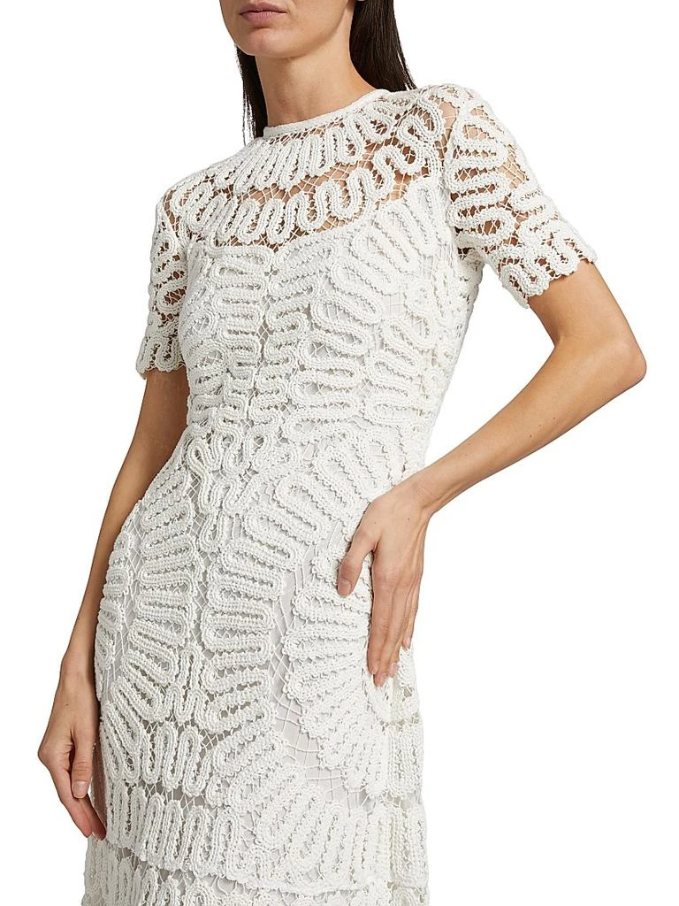 SIMKHAI Lorelai Crocheted Crewneck Midi-Dress 6