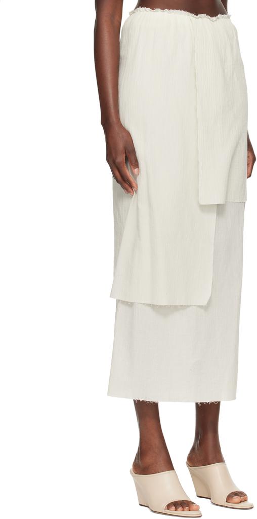 LAUREN MANOOGIAN Off-White Raw Layer Maxi Skirt